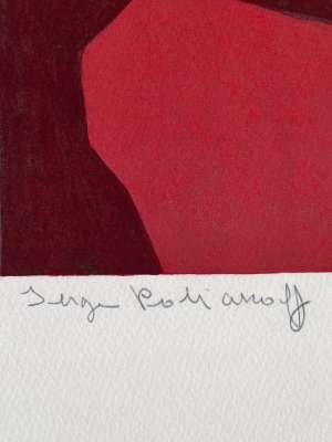 Composition in red and blue L68 (Lithograph) - Serge  POLIAKOFF