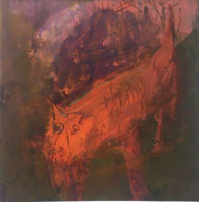 Chien courant (Huile sur papier (contemporain)) -  MAUPUR