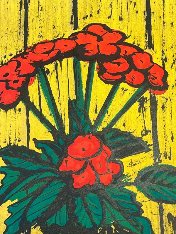 Le pot de bégonias (Lithographie) - Bernard BUFFET