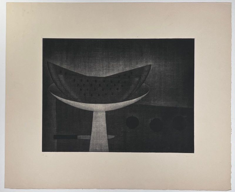 Yozo HAMAGUCHI (1909-2000) // Two slices of watermelon (Mezzotinto) -  Artistes Divers