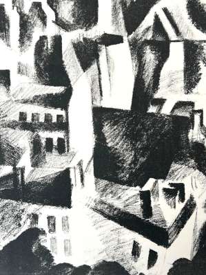 Robert Delaunay (1885-1941) // Fenêtre sur la ville (Lithograph) -  Artistes Divers