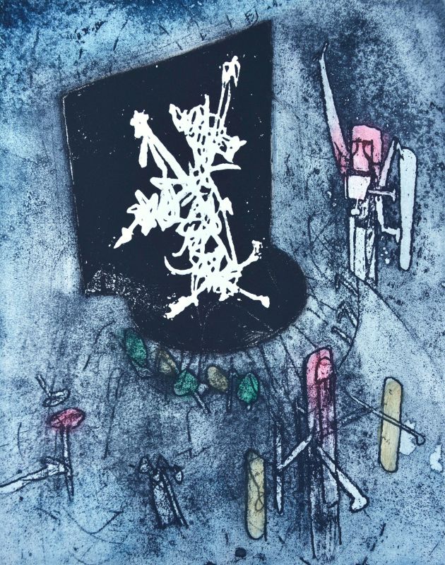 Die Stimmen (Radierung und Aquatinta) - Roberto  MATTA