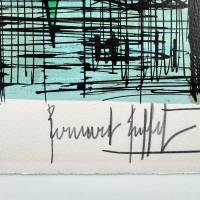 El Singel Amsterdam (Litografía) — Bernard BUFFET — Detalle de la firma