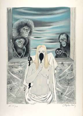 Roger Chapelain-Midy (1904-1992) // Nu aux singes (Lithograph) -  Artistes Divers