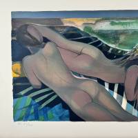 Camille Hilaire (1916-2004) // Nus sur le transat (Lithographie) — Artistes Divers