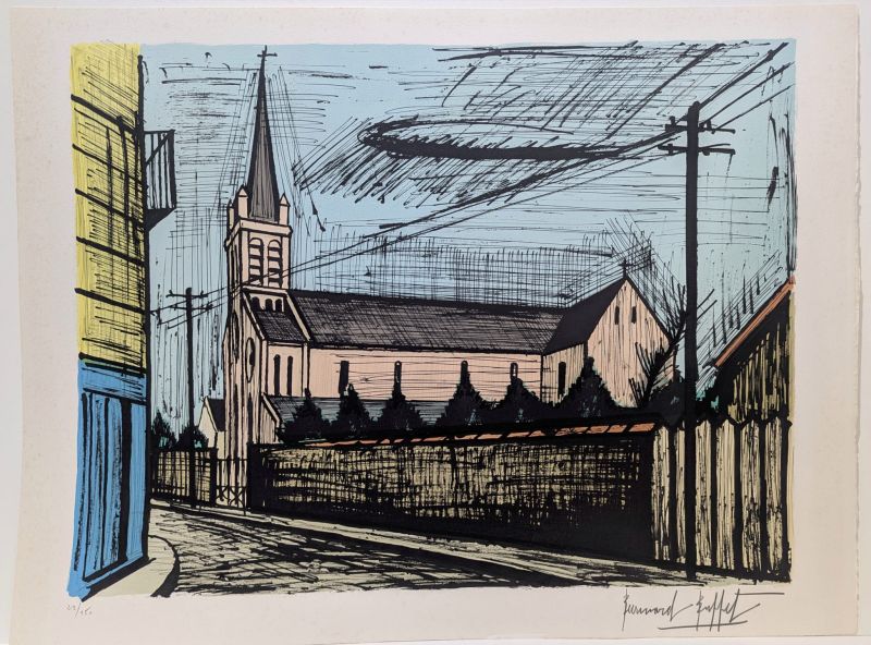 Iglesia de Alfortville (Litografía) - Bernard BUFFET