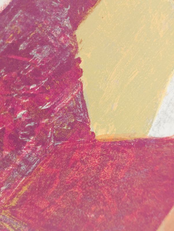 Carmine, brown, yellow and grey composition (Lithograph) - Serge  POLIAKOFF