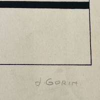 Composición en rojo y negro (Litografía) — Jean GORIN — Detalle de la firma