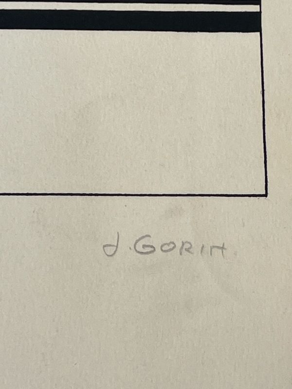 Composición en rojo y negro (Litografía) — Jean GORIN — Detalle de la firma