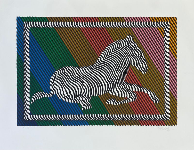 Zebra 3 (Litografía) - Victor  VASARELY