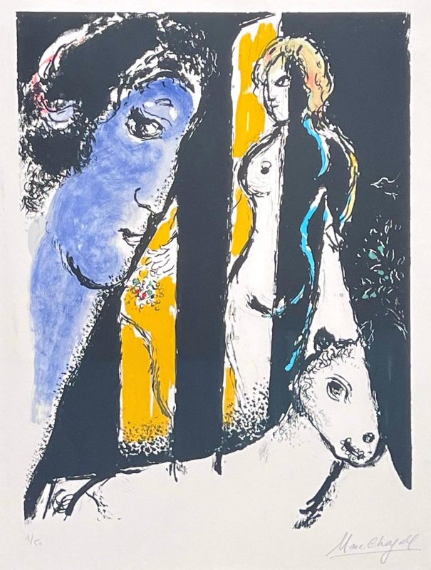 El Perfil azu (Litografía) - Marc CHAGALL