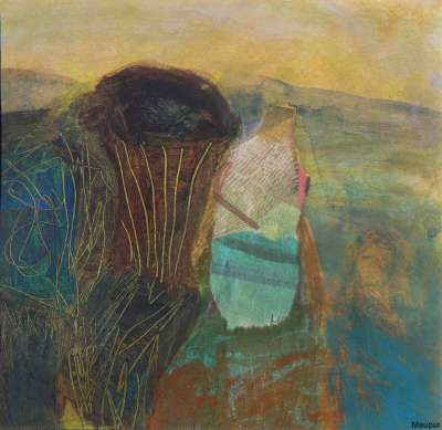 4 eme dimension Inde du Sud (Oil on paper (contemporary) ) -  MAUPUR