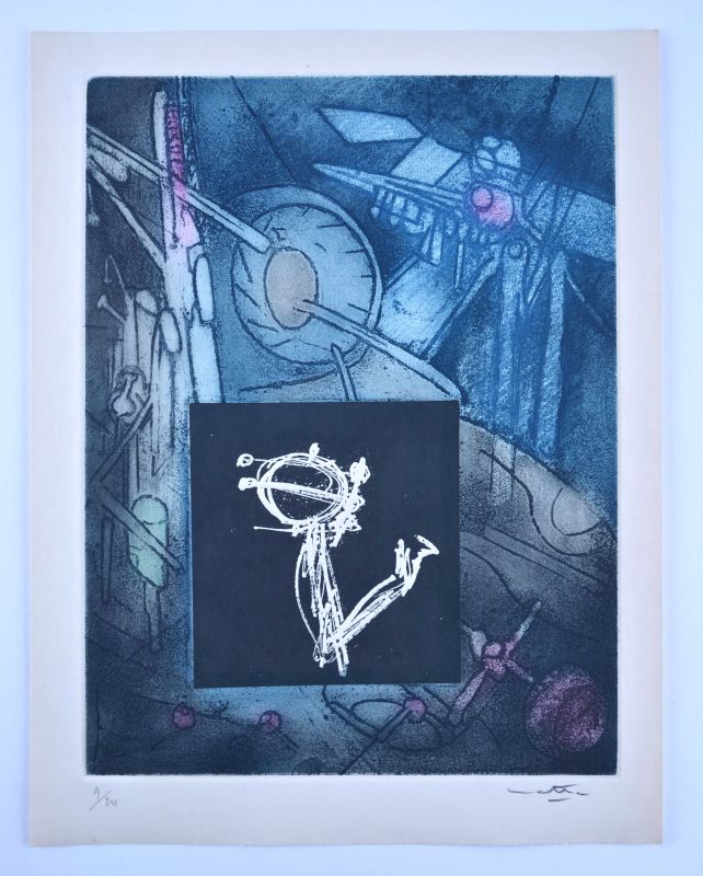 Les Voix (Radierung und Aquatinta) - Roberto  MATTA