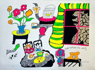 Nana Power : Tea time (planche XIV) (Sérigraphie) - Niki DE SAINT PHALLE