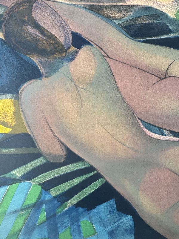Camille Hilaire (1916-2004) // Nus sur le transat (Lithographie) — Artistes Divers