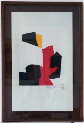 Composición roja, negra y blanca (Serigrafía) - Serge  POLIAKOFF