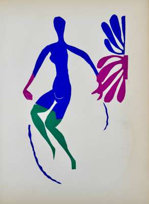 Nu bleu aux bas verts (Lithographie) - Henri  MATISSE