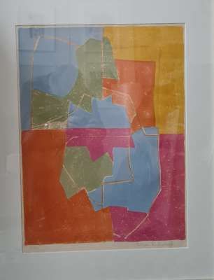 Composition in red, green, blue and yellow (Lithograph) - Serge  POLIAKOFF