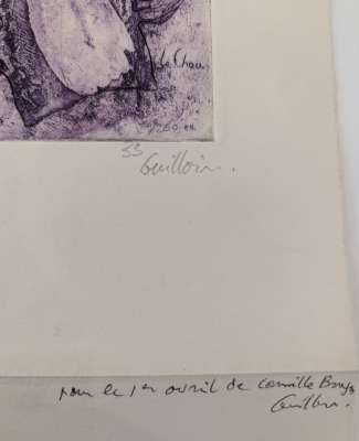 Edmond Guillain (1931) // The Cabbage (Engraving) -  Artistes Divers