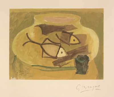 L'aquarium (Lithographie) - Georges BRAQUE