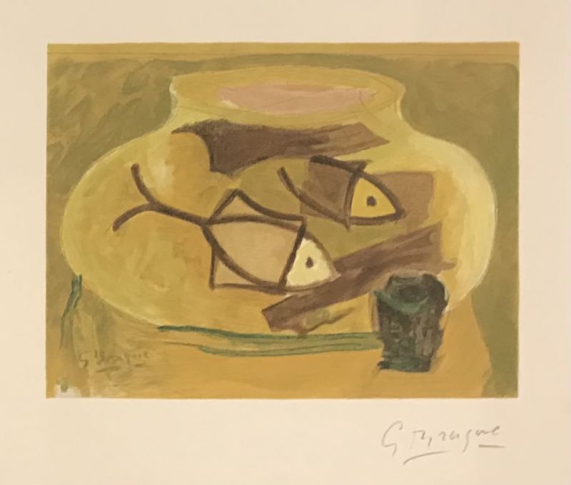 Lithographie Huître et citron par BRAQUE Georges