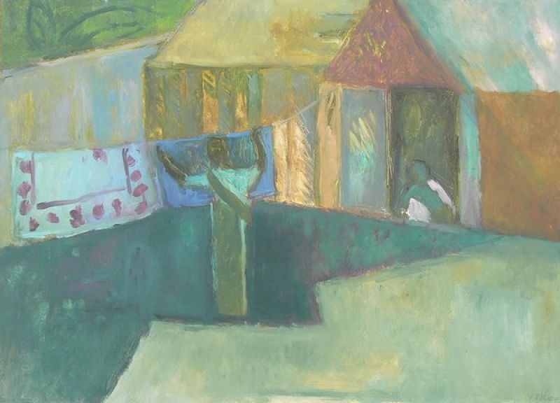 Tirrukulam Street (Oil on paper (contemporary) ) - Véronique NEROU