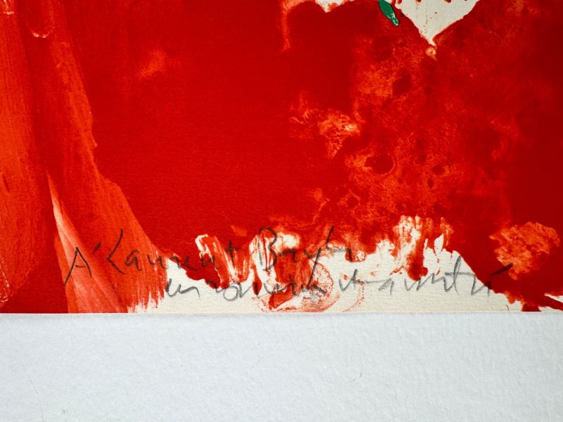Xian red and orange (Lithograph) - Olivier DEBRE