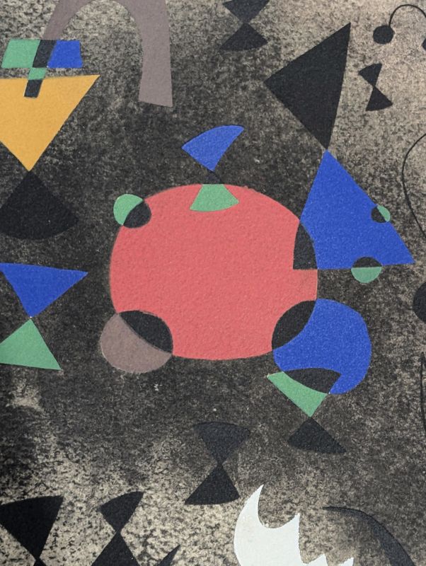 Women by the lake, its surface iridescent with the passing of a swan (Constellations) (Stencil) - Joan  MIRO