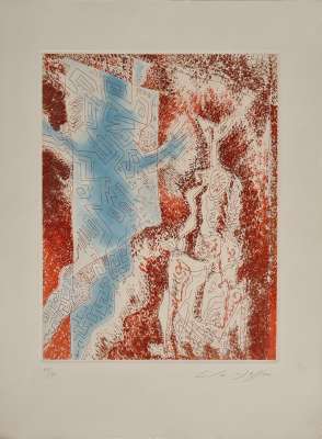The Lady of the Labyrinth (Etching and aquatint) - André  MASSON
