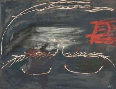 Hommage à Picasso (Lithographie) - Antoni  TAPIES