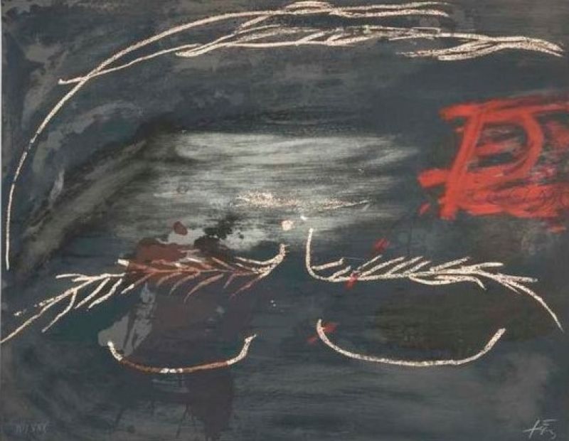 Hommage à Picasso (Lithographie) - Antoni  TAPIES