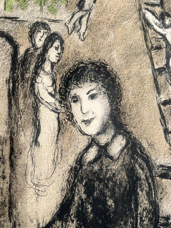 Le peintre devant le tabeau (Lithographie) - Marc CHAGALL