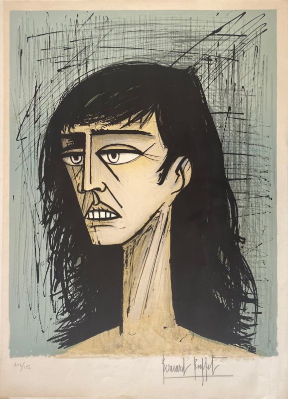 Tête de femme (Lithographie) - Bernard BUFFET