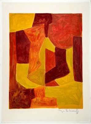 Komposition in Orange (Mischtechnik (Modern)) - Serge  POLIAKOFF