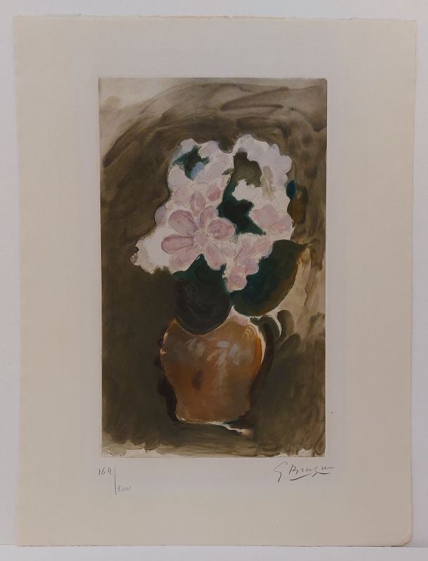 Le Bouquet rose (Aquatinte) - Georges BRAQUE