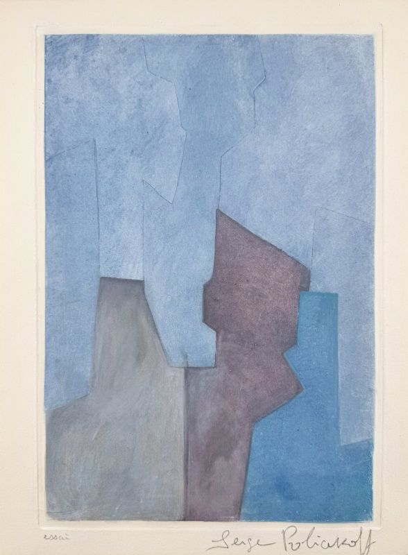 Composici&oacute;n azul (Técnica mixta (moderna)) - Serge  POLIAKOFF