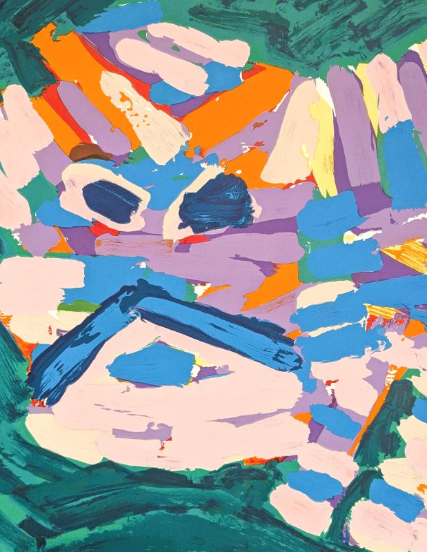 Stalking Cat (Farblithographie) - Karel APPEL