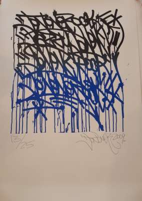 "Urban Calligraphy" blue version (Silksreen) -  JonOne