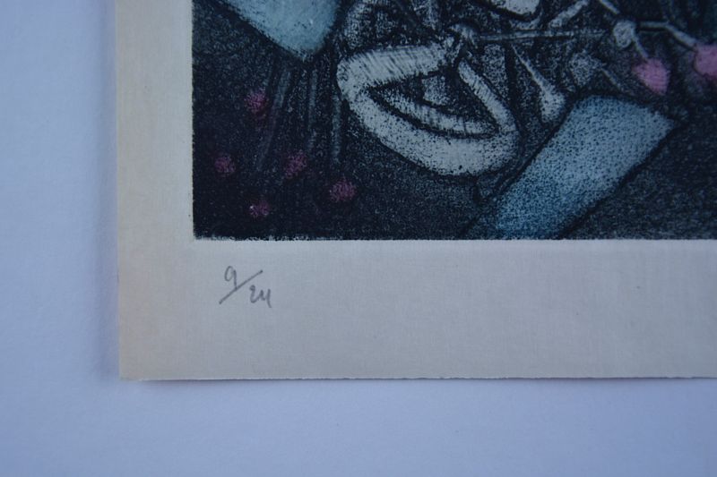 Les Voix (Radierung und Aquatinta) - Roberto  MATTA