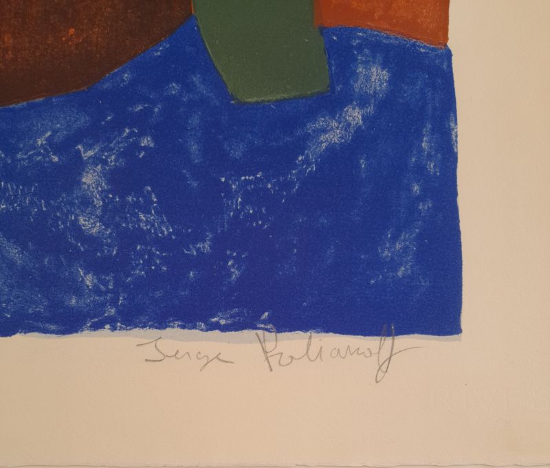 Composition bleue, verte et rouge L31 (Lithographie) - Serge  POLIAKOFF