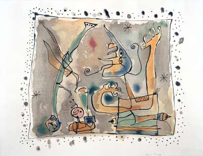 Nach dem Gewitter (Farblithographie) - Joan  MIRO