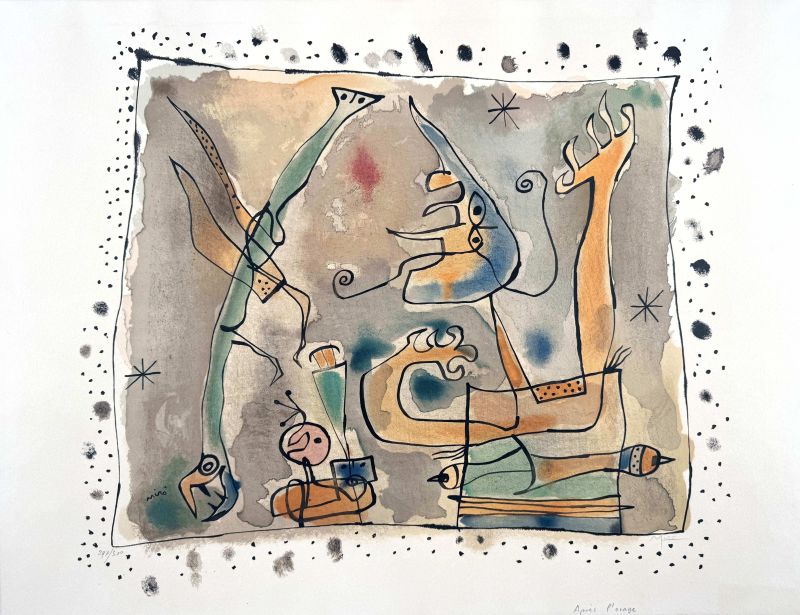 Nach dem Gewitter (Farblithographie) - Joan  MIRO