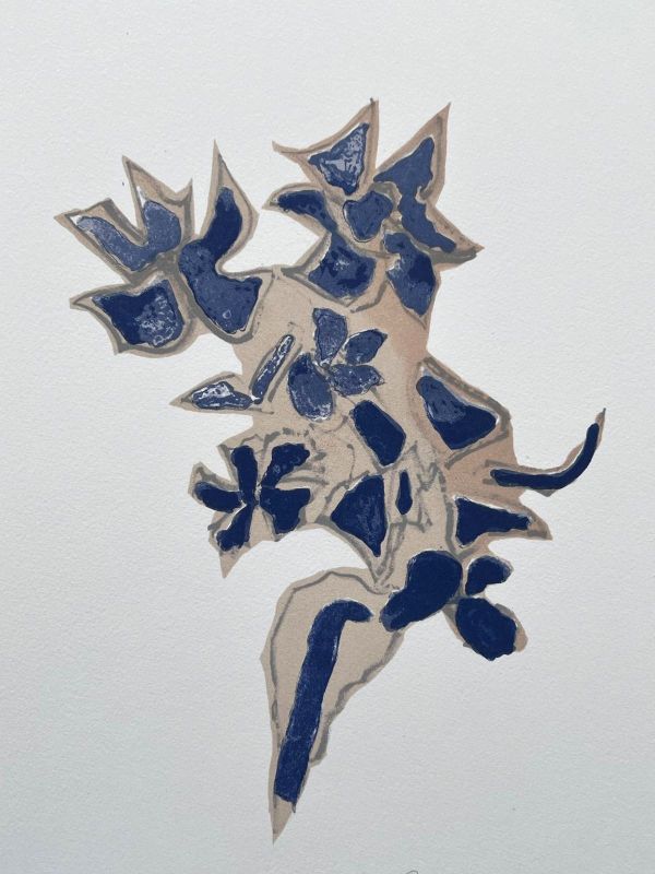 Giroflée bleue "Lettera Amorosa" (Farblithographie) - Georges BRAQUE