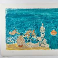 André Cottavoz (1912-2012) // Un après-midi à la plage (Farblithographie) — Artistes Divers