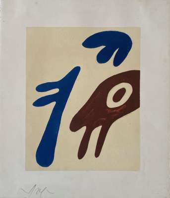 Tête, torse et nombril sur table (Lithographie) - Hans ARP