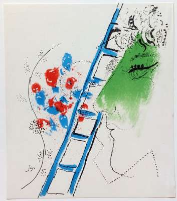 L’échelle (Lithograph) - Marc CHAGALL