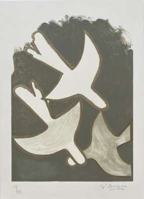The white birds (Lithograph) - Georges BRAQUE