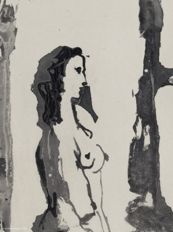 Peintre et modèle aux cheveux longs (Aquatinte) - Pablo  PICASSO