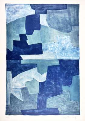 Composition bleue (Farblithographie) - Serge  POLIAKOFF