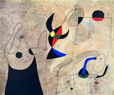 Frauen am Strand (Konstellationen) (Schablone) - Joan  MIRO